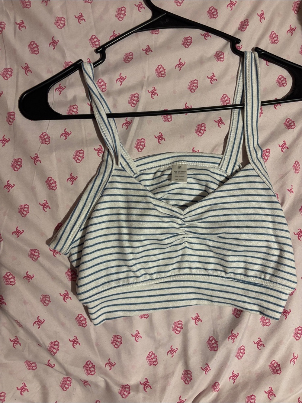 Striped Blue & White Women's Bralette Top